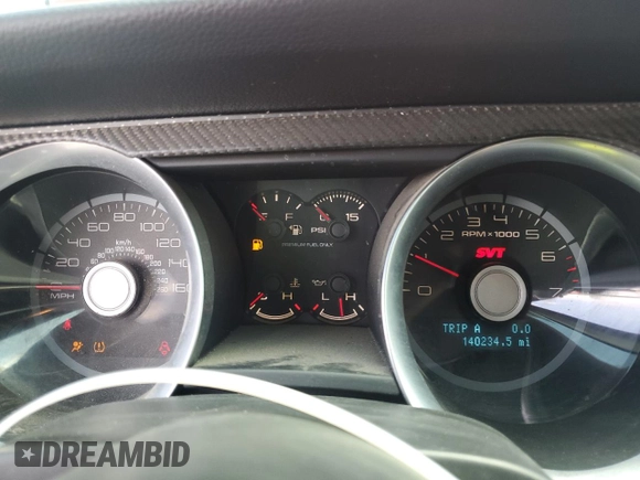2012 Ford Mustang Shelby GT500 with VIN 1ZVBP8JS2C5201325, listed as a Copart auction lot 60275065 with 140,234 mi miles and Salvage title. Bid and sale history available at DreamBid. Image 9.