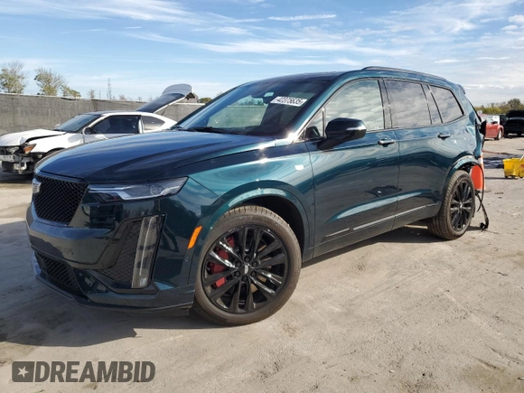 2024 Cadillac XT6 AWD Sport with VIN 1GYKPGRS2RZ753923, listed as a Copart auction lot 42375635 with 9,437 mi miles and Salvage Title. Bid and sale history available at carsss.com. Image 1.