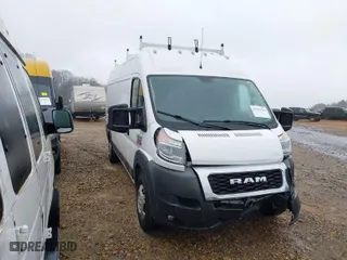 2019 Ram ProMaster Cargo Van with VIN 3C6URVJG7KE543895, listed as a IAAI auction lot 41524135 with 93,150 mi miles. Bid and sale history available at carsss.com. Image 1.