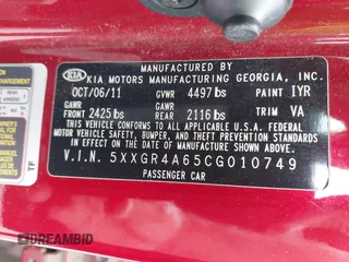 2012 Kia Optima SX z VIN 5XXGR4A65CG010749, wystawiony jako IAAI lot #42424921 z przebiegiem 187 454 mil mil oraz . Historia ofert i sprzedaży dostępna na DreamBid. Obrazek 9.