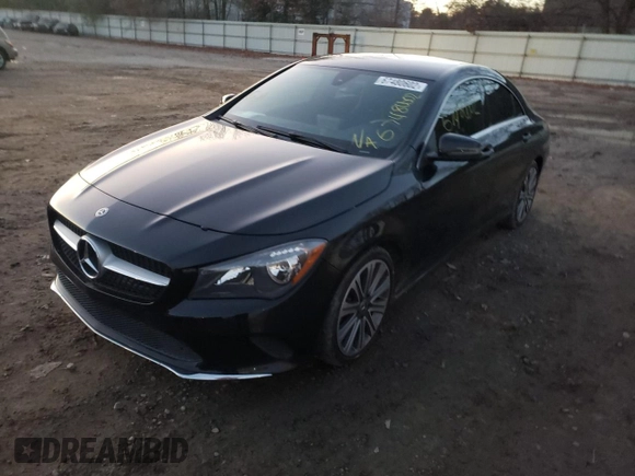 2018 Mercedes-Benz CLA with VIN WDDSJ4EB9JN580169, listed as a Copart auction lot 67480602 with 0 mi miles. Bid and sale history available at carsss.com. Image 1.