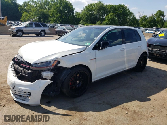 2015 Volkswagen Golf GTI Autobahn with VIN 3VW4T7AUXFM065606, listed as a Copart auction lot 58923414 with 0 mi miles and Salvage Title. Bid and sale history available at carsss.com. Image 1.