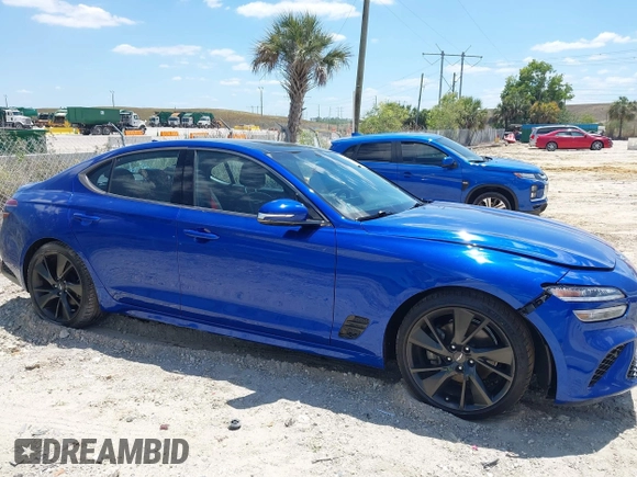 2023 Genesis G70 2.0T with VIN KMTG34TA1PU111825, listed as a IAAI auction lot 42030503 with 1 mi miles. Bid and sale history available at carsss.com. Image 13.