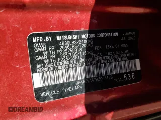 2023 Mitsubishi Eclipse Cross LE z VIN JA4ATVAA7PZ004126, wystawiony jako Copart lot #47288175 z przebiegiem 73 015 mil mil oraz Szkoda całkowita • Salvage title. Historia ofert i sprzedaży dostępna na DreamBid. Obrazek 12.