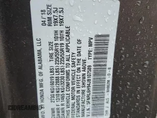 2018 Honda Odyssey Elite z VIN 5FNRL6H94JB107589, wystawiony jako Copart lot #58347385 z przebiegiem 98 761 mil mil oraz Szkody całkowita. Historia ofert i sprzedaży dostępna na DreamBid. Obrazek 13.