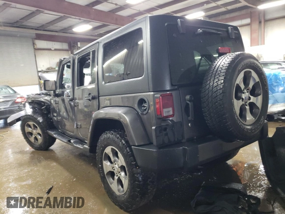2017 Jeep Wrangler Unlimited Sahara with VIN 1C4BJWEG8HL593700, listed as a Copart auction lot 87053434 with 0 mi miles and Non Repairable. Bid and sale history available at carsss.com. Image 2.