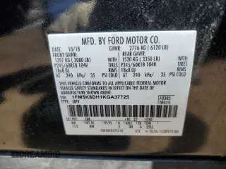 2019 Ford Explorer XLT с VIN 1FM5K8DH1KGA37725, выставлен на аукционе Copart как лот 56255315 с пробегом 56 501 миль миль и Списание • Salvage title. История ставок и продаж доступна на DreamBid. Изображение 14.
