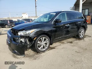 2013 Infiniti JX35 with VIN 5N1AL0MMXDC327840, listed as a Copart auction lot 76408594 with 0 mi miles and Salvage Title. Bid and sale history available at carsss.com. Image 1.