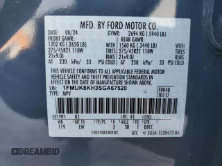 2025 Ford Explorer ST-Line with VIN 1FMUK8KH3SGA67520, listed as a Copart auction lot 45019675 with 3,857 mi miles and Salvage Title. Bid and sale history available at carsss.com. Image 15.