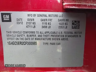 2012 Buick LaCrosse Leather с VIN 1G4GC5ER2CF300985, выставлен на аукционе IAAI как лот 42099556 с пробегом 98 209 миль миль и . История ставок и продаж доступна на DreamBid. Изображение 9.