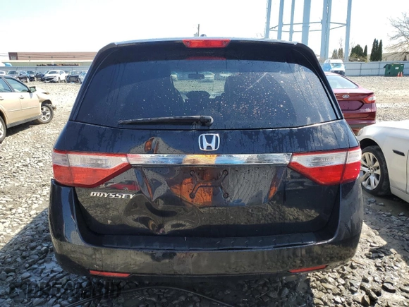 2011 Honda Odyssey EX-L with VIN 5FNRL5H69BB080861, listed as a Copart auction lot 53690005 with 206,646 mi miles and Salvage Title. Bid and sale history available at DreamBid. Image 6.