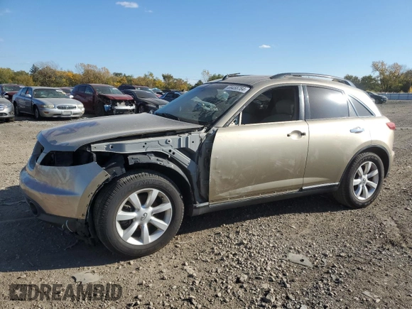 2005 Infiniti FX35 with VIN JNRAS08W15X220348, listed as a Copart auction lot 69458784 with 166,740 mi miles and Salvage Title. Bid and sale history available at carsss.com. Image 1.
