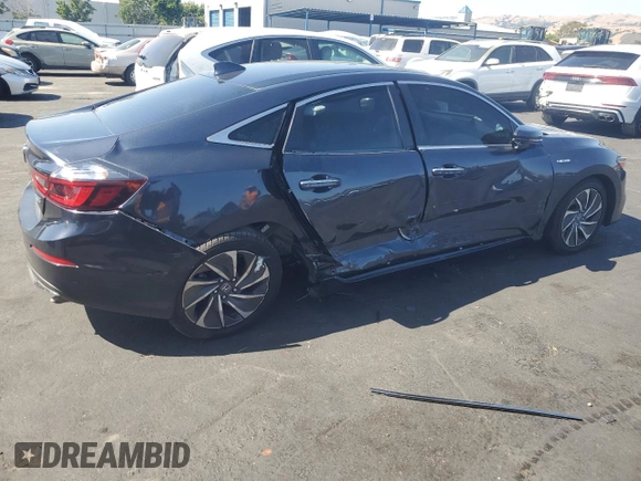 2019 Honda Insight Touring with VIN 19XZE4F90KE015579, listed as a Copart auction lot 58821075 with 26,560 mi miles and Salvage title. Bid and sale history available at DreamBid. Image 3.