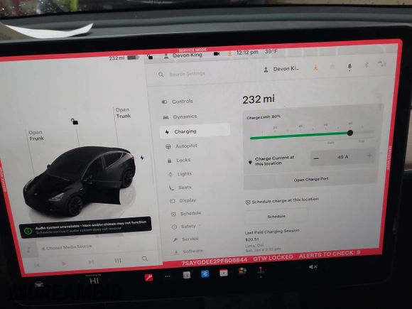 2023 Tesla Model Y Long Range with VIN 7SAYGDEE2PF808844, listed as a IAAI auction lot 41941905 with 39,951 mi miles and . Bid and sale history available at carsss.com. Image 18.
