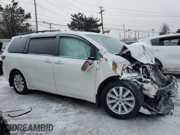 2016 Toyota Sienna Ltd with VIN 5TDDK3DC7GS132956, listed as a Copart auction lot 89190975 with 0 mi miles and Salvage Title. Bid and sale history available at carsss.com. Image 4.