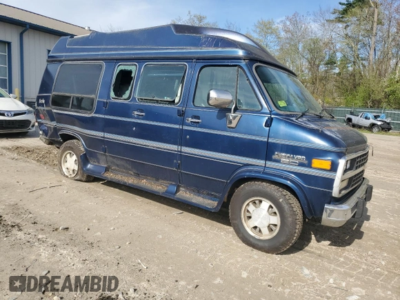 1995 Chevrolet Chevy Van z VIN 1GBEG25K1SF242663, wystawiony jako Copart lot #56105615 z przebiegiem 140 366 mil mil oraz Czysty tytuł • Clean title. Historia ofert i sprzedaży dostępna na DreamBid. Obrazek 4.