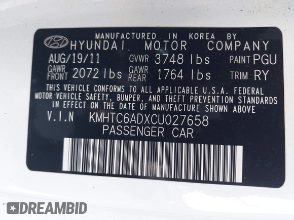 2012 Hyundai Veloster w/Gray Int с VIN KMHTC6ADXCU027658, выставлен на аукционе IAAI как лот 41517929 с пробегом 142 884 миль миль и . История ставок и продаж доступна на DreamBid. Изображение 9.