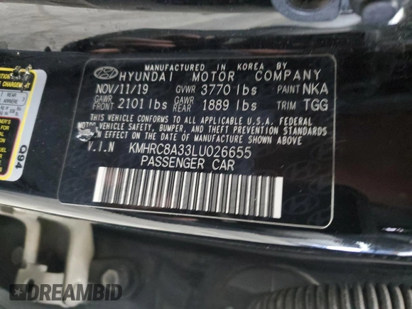 2020 Hyundai Venue SEL z VIN KMHRC8A33LU026655, wystawiony jako Copart lot #54614025 z przebiegiem 73 621 mil mil oraz Szkoda całkowita • Salvage title. Historia ofert i sprzedaży dostępna na DreamBid. Obrazek 12.