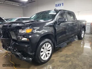 2021 Chevrolet Silverado 1500 Custom with VIN 1GCUYBEF6MZ340726, listed as a Copart auction lot 81162854 with 30,005 mi miles and Salvage Title. Bid and sale history available at carsss.com. Image 1.