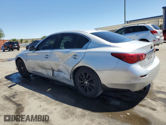 2014 Infiniti Q50 Sport with VIN JN1BV7AP5EM689471, listed as a Copart auction lot 49716815 with 110,461 mi miles and Salvage Title. Bid and sale history available at DreamBid. Image 2.