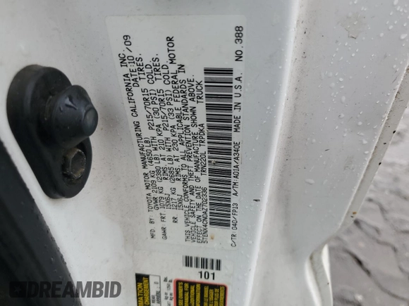 2010 Toyota Tacoma z VIN 5TENX4CN0AZ702336, wystawiony jako Copart lot #56932885 z przebiegiem 382 000 mil mil oraz Czysty tytuł • Clean title. Historia ofert i sprzedaży dostępna na DreamBid. Obrazek 12.