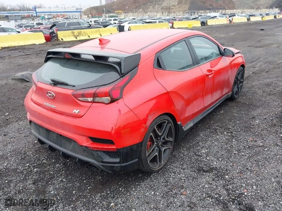 2020 Hyundai Veloster N with VIN KMHT36AH9LU004052, listed as a IAAI auction lot 41923950 with 44,683 mi miles. Bid and sale history available at carsss.com. Image 4.