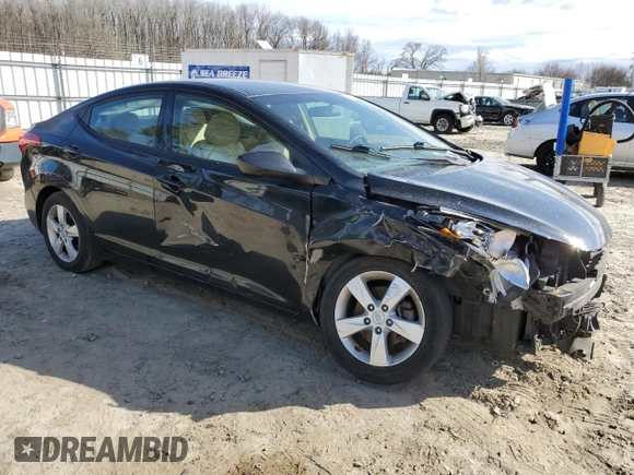 2013 Hyundai Elantra GLS z VIN 5NPDH4AE9DH388396, wystawiony jako Copart lot #48614055 z przebiegiem 96 982 mil mil oraz Szkoda całkowita • Salvage title. Historia ofert i sprzedaży dostępna na DreamBid. Obrazek 4.