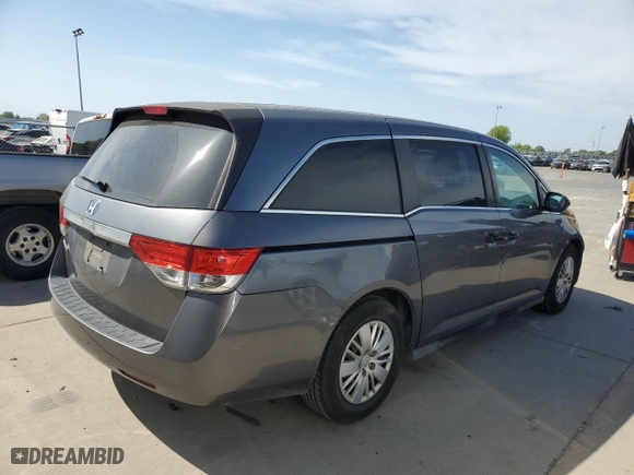 2014 Honda Odyssey LX with VIN 5FNRL5H29EB101385, listed as a Copart auction lot 53571095 with 137,067 mi miles and Salvage Title. Bid and sale history available at carsss.com. Image 3.