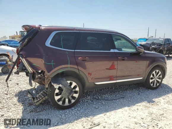 2021 Kia Telluride EX with VIN 5XYP34HC0MG148967, listed as a Copart auction lot 52244235 with 90,916 mi miles and Salvage title. Bid and sale history available at DreamBid. Image 3.