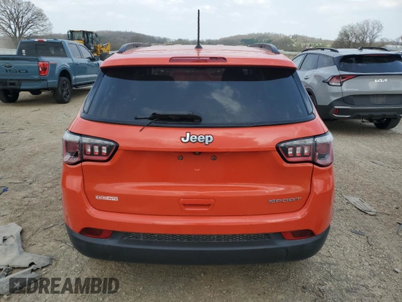 2017 Jeep Compass Sport with VIN 3C4NJCAB9HT669130, listed as a Copart auction lot 54504545 with 153,527 mi miles and Non Repairable. Bid and sale history available at carsss.com. Image 6.