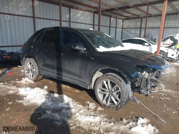 2022 Audi Q3 S line Premium Plus with VIN WA1EECF35N1006124, listed as a IAAI auction lot 41268393 with 70,349 mi miles. Bid and sale history available at carsss.com. Image 1.
