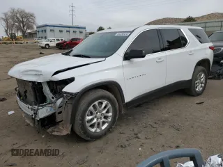 2021 Chevrolet Traverse LS with VIN 1GNEVFKW7MJ136581, listed as a Copart auction lot 84253424 with 65,503 mi miles and Salvage Title. Bid and sale history available at carsss.com. Image 1.