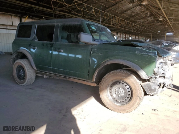 2023 Ford Bronco with VIN 1FMEE5BP6PLB31775, listed as a Copart auction lot 78737954 with 12,827 mi miles and Salvage Title. Bid and sale history available at carsss.com. Image 4.