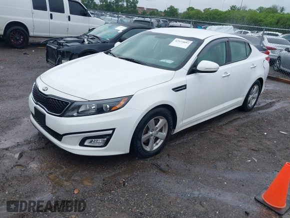 2015 Kia Optima LX with VIN 5XXGM4A77FG388308, listed as a IAAI auction lot 42075894 with 88,744 mi miles. Bid and sale history available at carsss.com. Image 2.