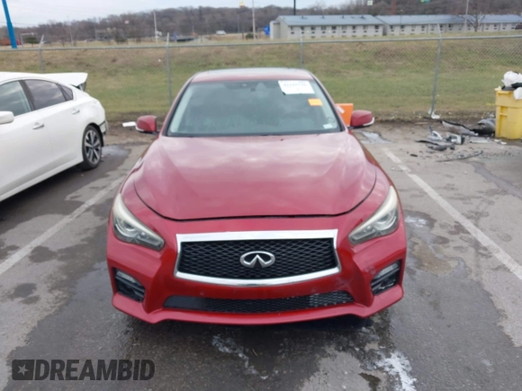 2014 Infiniti Q50 Premium with VIN JN1BV7AR5EM704052, listed as a IAAI auction lot 41155726 with 100,830 mi miles. Bid and sale history available at carsss.com. Image 12.