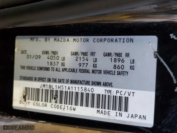 2010 Mazda Mazda3 s Grand Touring with VIN JM1BL1H51A1115840, listed as a Copart auction lot 49124545 with NaN miles and Salvage Title. Bid and sale history available at carsss.com. Image 12.