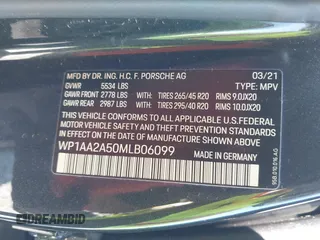 2021 Porsche Macan z VIN WP1AA2A50MLB06099, wystawiony jako IAAI lot #41601605 z przebiegiem 47 104 mil mil oraz . Historia ofert i sprzedaży dostępna na DreamBid. Obrazek 9.