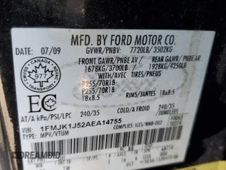 2010 Ford Expedition EL Eddie Bauer with VIN 1FMJK1J52AEA14755, listed as a Copart auction lot 65966154 with 124,533 mi miles and Clean Title. Bid and sale history available at carsss.com. Image 16.