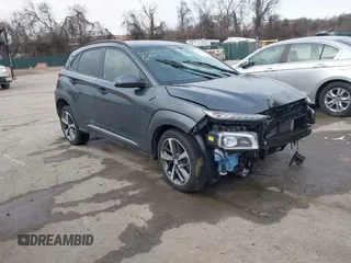2019 Hyundai Kona Limited with VIN KM8K3CA59KU239307, listed as a IAAI auction lot 41607380 with 42,454 mi miles. Bid and sale history available at carsss.com. Image 1.