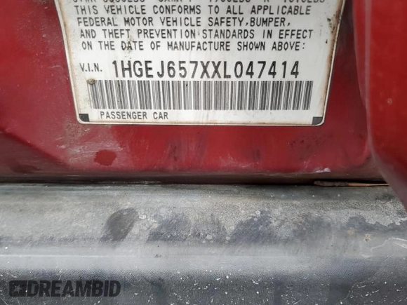 1999 Honda Civic LX with VIN 1HGEJ657XXL047414, listed as a Copart auction lot 83943154 with 300,098 mi miles and Salvage Title. Bid and sale history available at carsss.com. Image 13.
