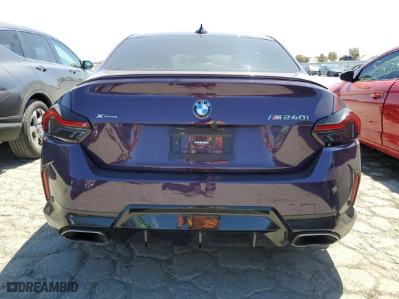 2022 BMW 2 Series M240i xDrive with VIN 3MW53CM01N8C35803, listed as a Copart auction lot 55769504 with 18,921 mi miles. Bid and sale history available at carsss.com. Image 6.