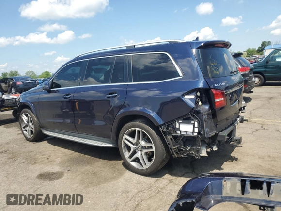 2017 Mercedes-Benz GLS 550 with VIN 4JGDF7DE4HA906037, listed as a Copart auction lot 58601465 with 72,064 mi miles and Salvage title. Bid and sale history available at DreamBid. Image 2.