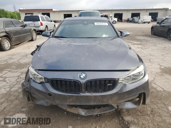 2016 BMW M4 with VIN WBS3R9C56GK335723, listed as a Copart auction lot 57647274 with 164,379 mi miles and Salvage Title. Bid and sale history available at carsss.com. Image 5.