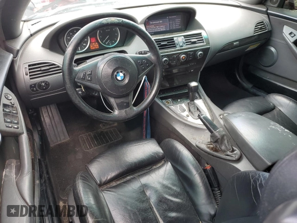 2005 BMW 6 Series 645Ci with VIN WBAEK73485B324653, listed as a Copart auction lot 51782585 with 123,602 mi miles and Clean Title. Bid and sale history available at carsss.com. Image 8.