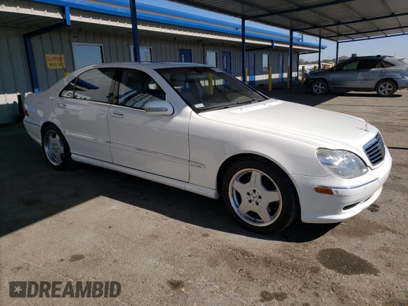 2002 Mercedes-Benz S-Class 6.0L with VIN WDBNG78J32A262968, listed as a Copart auction lot 76331274 with 113,480 mi miles and Clean Title. Bid and sale history available at carsss.com. Image 4.
