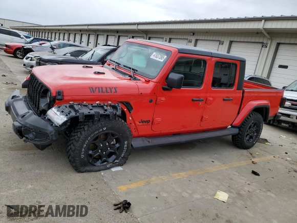 2023 Jeep Gladiator Sport S with VIN 1C6HJTAG6PL584451, listed as a Copart auction lot 47637395 with 8,356 mi miles and Salvage title. Bid and sale history available at DreamBid. Image 1.