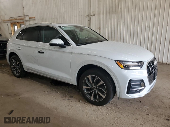 2021 Audi Q5 Premium Plus with VIN WA1BAAFY2M2085632, listed as a Copart auction lot 59836805 with 22,059 mi miles and Salvage title. Bid and sale history available at DreamBid. Image 4.