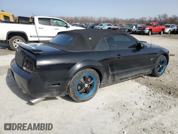 2006 Ford Mustang GT Deluxe with VIN 1ZVFT85H965172583, listed as a Copart auction lot 48185355 with 191,338 mi miles and Salvage Title. Bid and sale history available at carsss.com. Image 3.