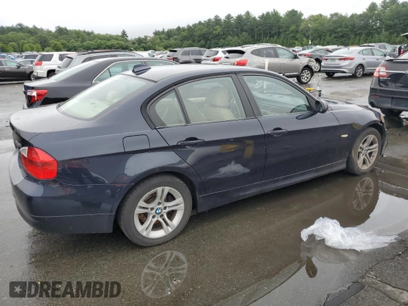 2008 BMW 3 Series 328xi with VIN WBAVC73508KP38505, listed as a Copart auction lot 63441095 with 101,315 mi miles and Salvage title. Bid and sale history available at DreamBid. Image 3.