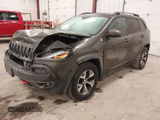 2014 Jeep Cherokee Trailhawk with VIN 1C4PJMBS2EW231813, listed as a IAAI auction lot 41664287 with 128,893 mi miles. Bid and sale history available at carsss.com. Image 17.